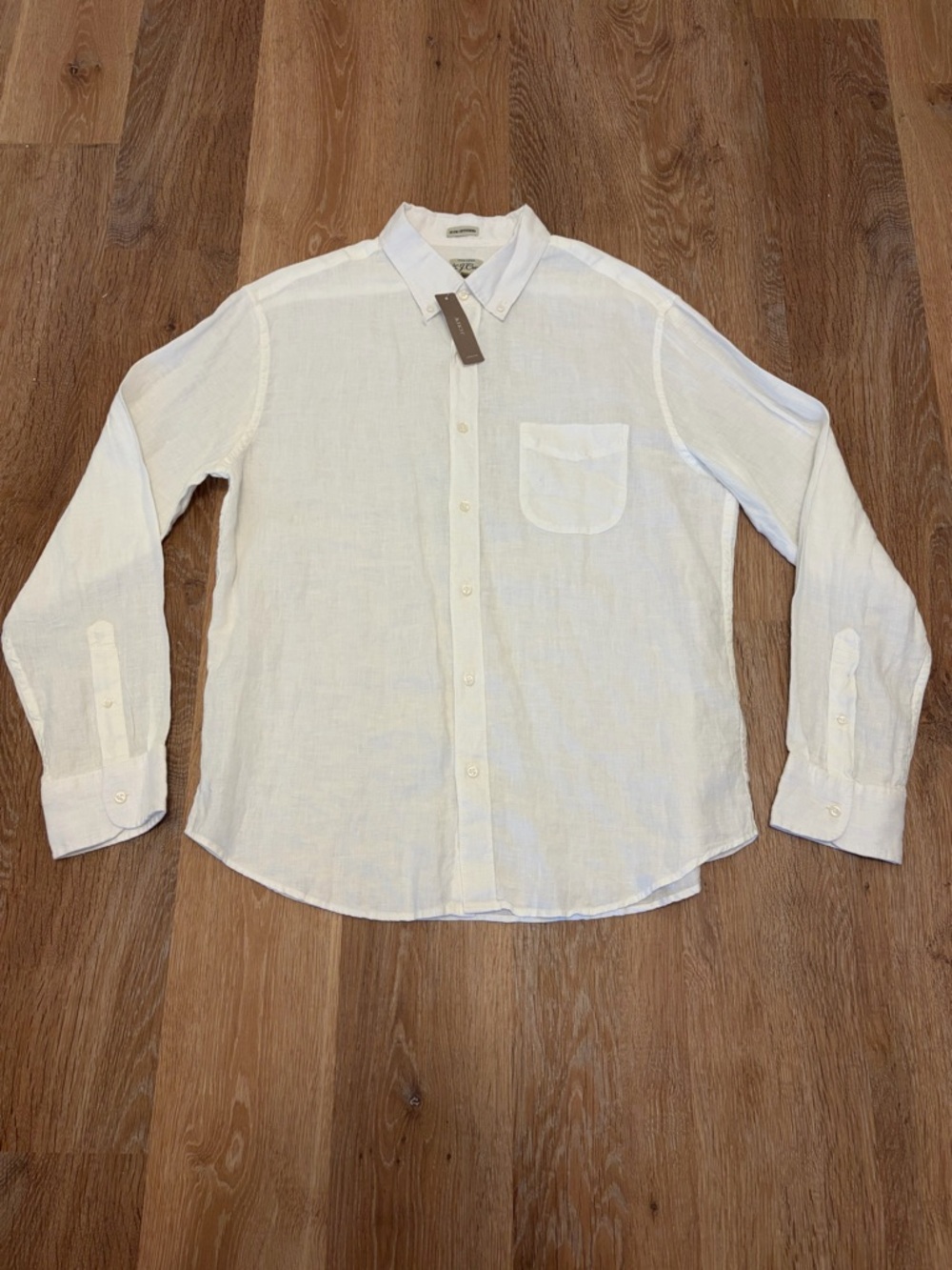 NWT J. Crew Baird McNutt White Linen Casual Button-Down Shirt Men’s Large Beach